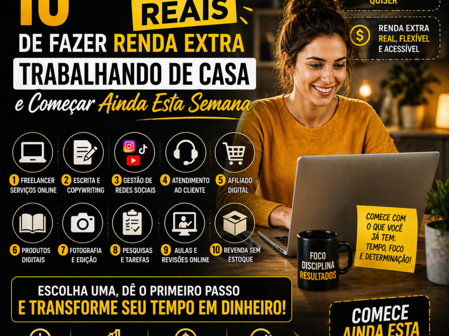 10 Formas Reais de Fazer Renda Extra Trabalhando de Casa